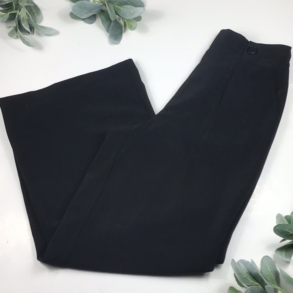 Anthropologie Black Wide-Leg Trousers